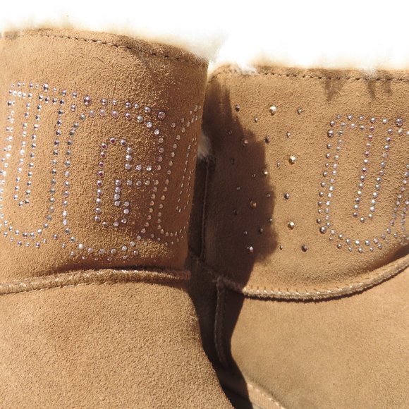 UGG Australia NEW Boots Classic Ugg Gem Mini Women's 10 CHE Chestnut NIB - Picture 4 of 14